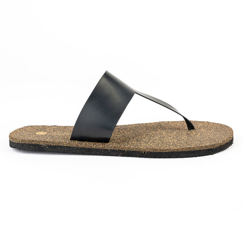 Eso Thong-Strap Cork Black Women Slides