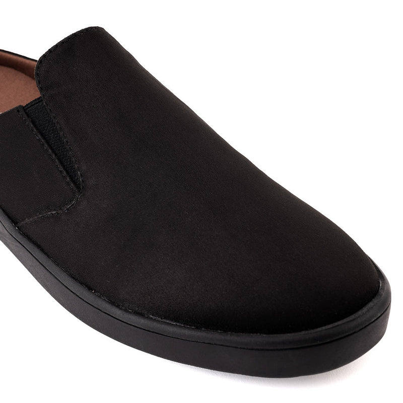 Nest Mules Vegan Suede Black Women Slip-ons