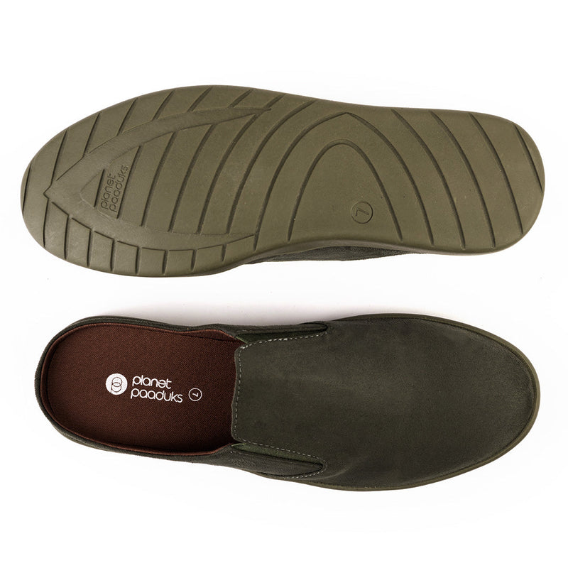 Nest Mules Vegan Suede Green Men Slip-ons