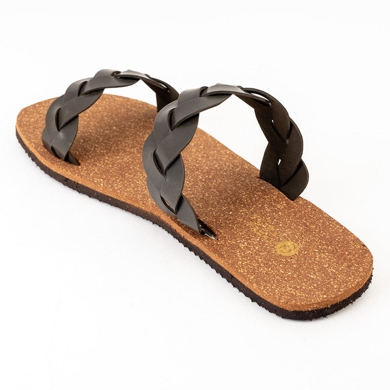 Lumi Dual-Strap Cork Brown Women Slides