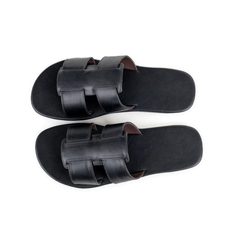 Dune Cloak Vegan Leather Black Men Slides