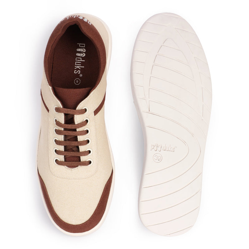 Dan Eco-Sole Sneakers Beige and Brown Women