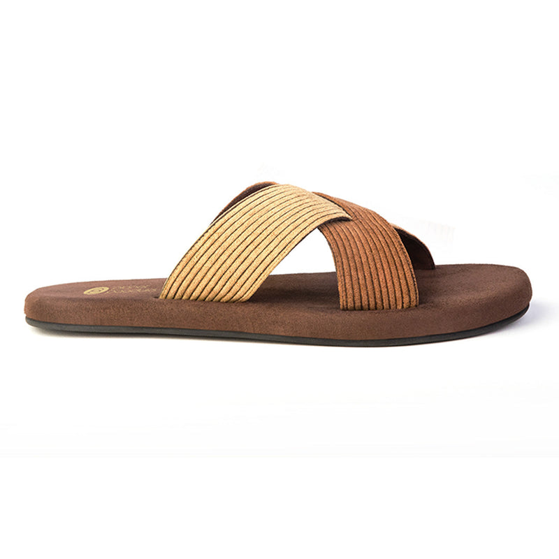 Ben Luxe - Crossover Corduroy Brown Slides