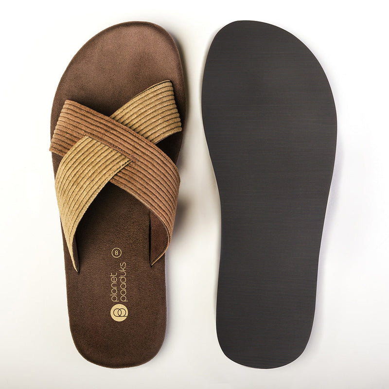 Ben Luxe - Crossover Corduroy Brown Slides