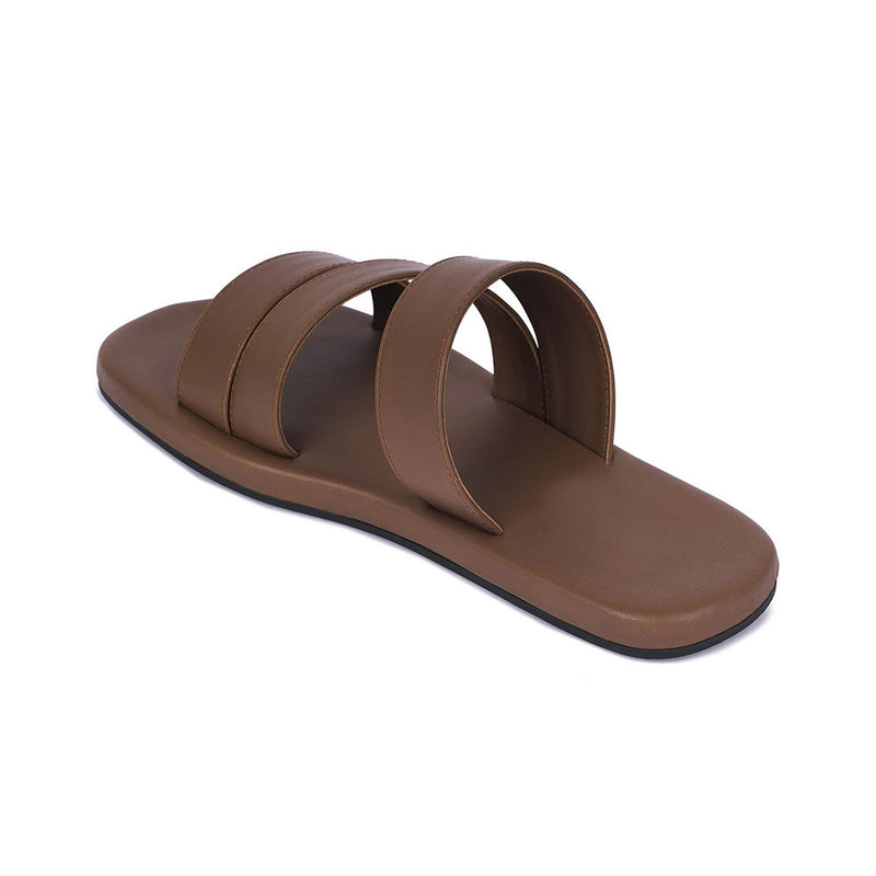 Adi Crossover Vegan Leather Brown Slides Men