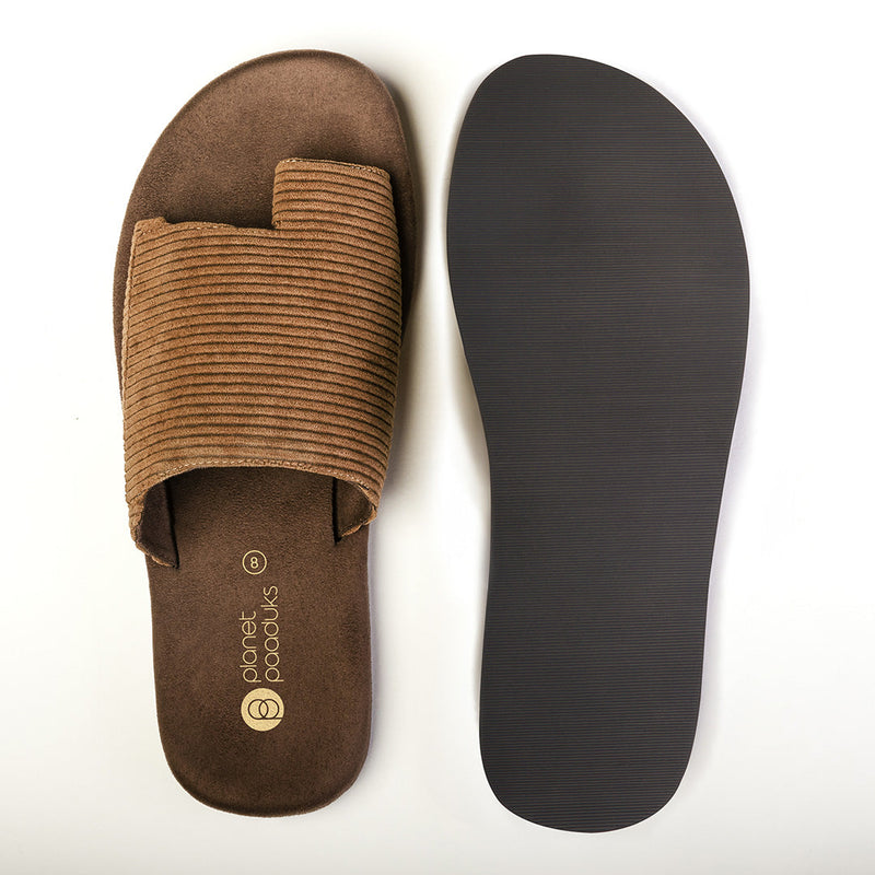 Iru Luxe - Cloak Corduroy Brown Slides