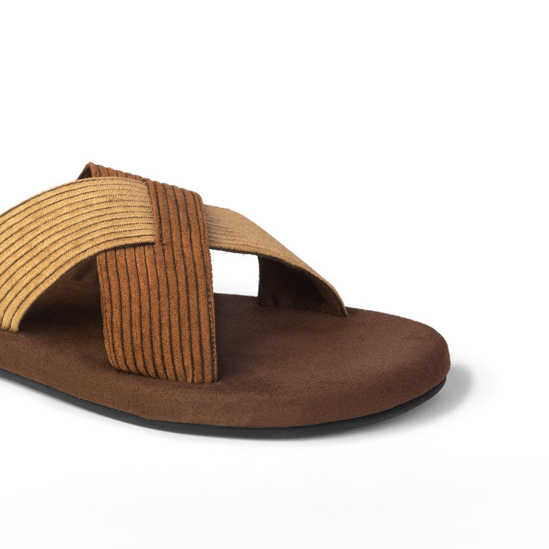 Ben Luxe - Crossover Corduroy Brown Slides