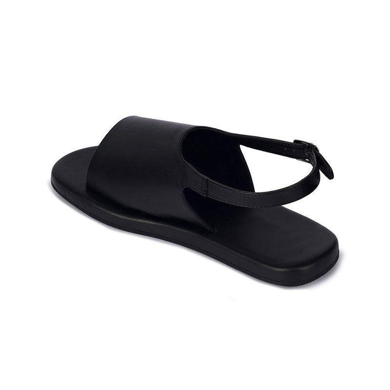 Nas Cloak Vegan Leather Black Sandals Men