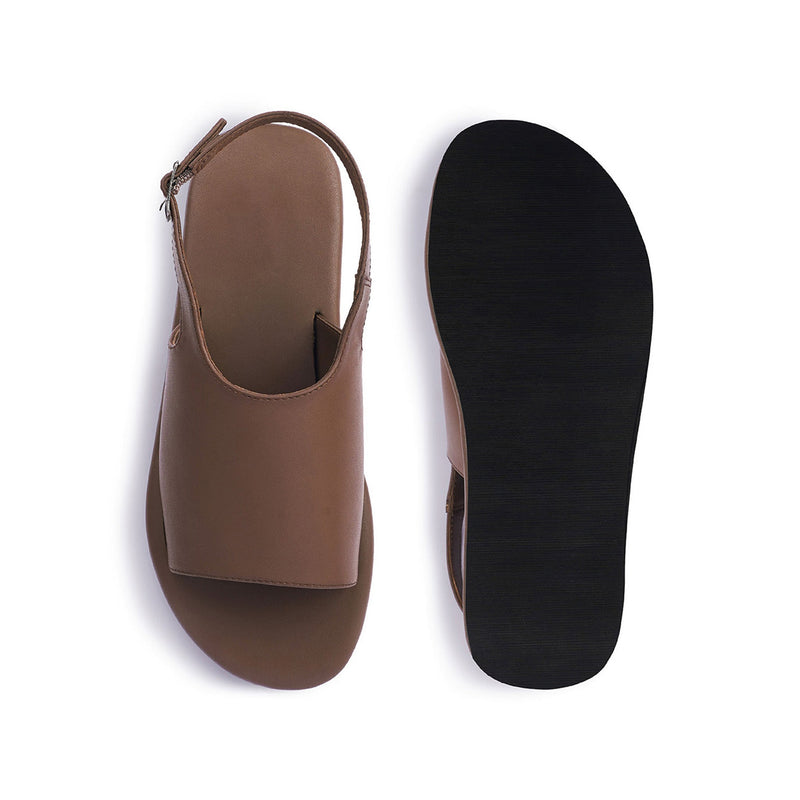 Nas Cloak Vegan Leather Brown Sandals Men